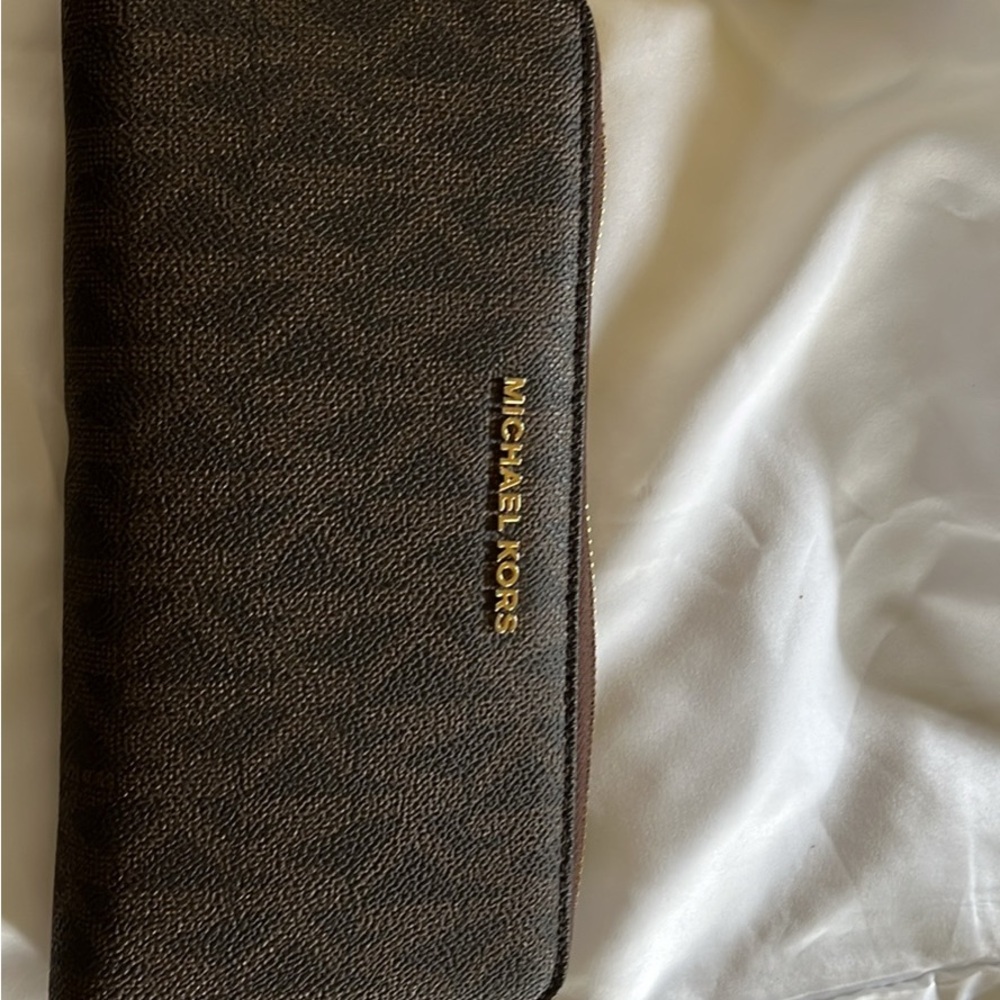 Michael Kors Deep Red Wallet with Gold Logo
